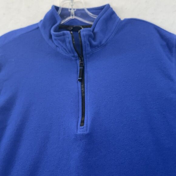 Lands End Womens Plus Size 1X 16W - 18W Blue 1/4 Zip Up Pullover Fleece Top - Picture 8 of 10